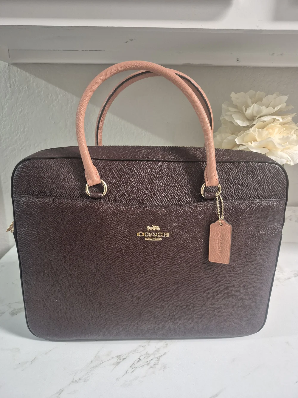 NWOT Coach Leather Laptop Bag